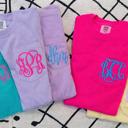  Comfort Colors Pocket Tee with Custom Embroidered Monogram