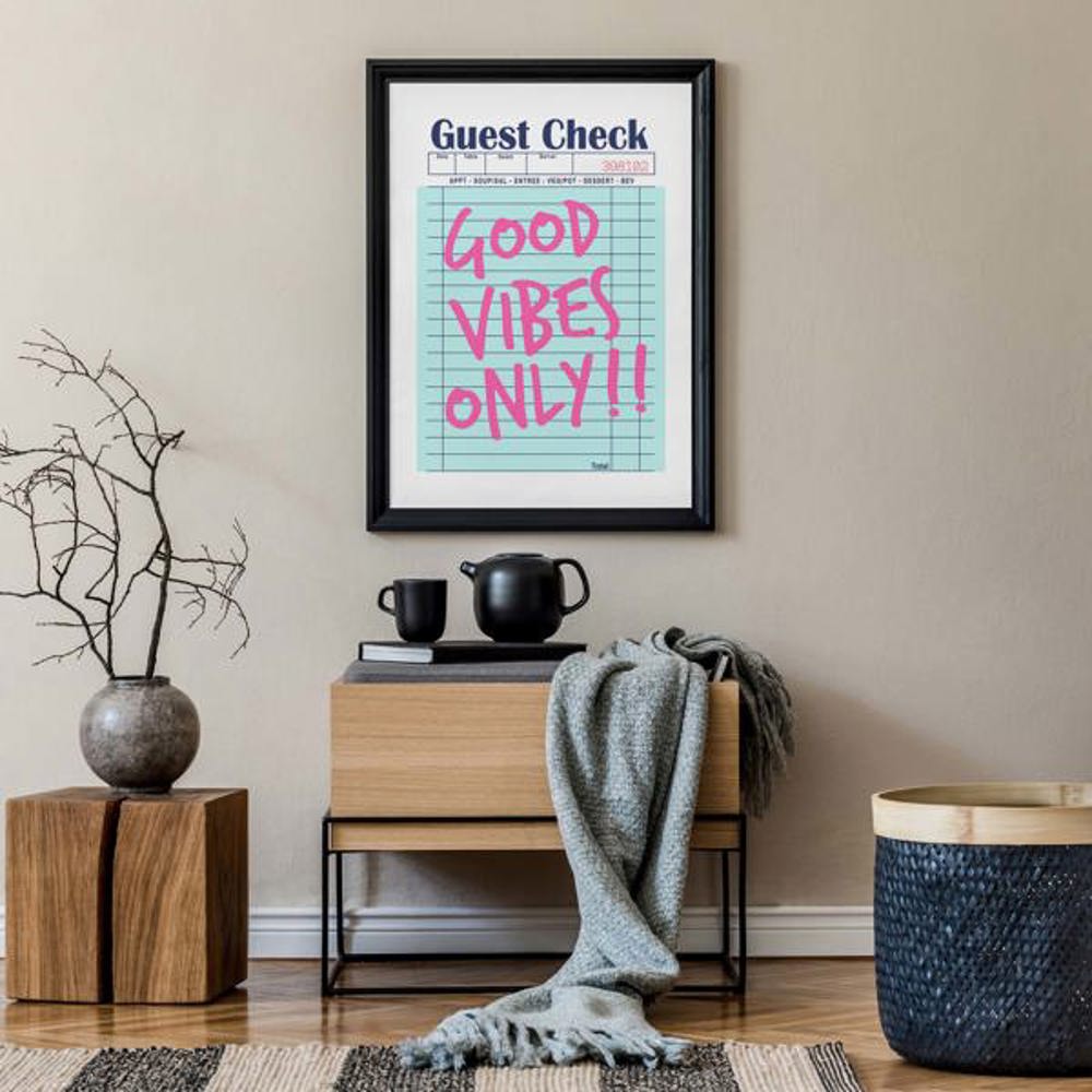 Good Vibes Only, Guest Check Print, PRINT ONLY !!!!!!