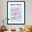  Good Vibes Only, Guest Check Print, PRINT ONLY !!!!!!