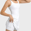 White Large Pickleball Tennis Dress with Shorts