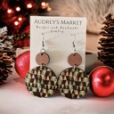  Wooden Dangle Drop Christmas Tree Earrings 