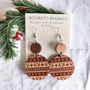  Wooden Christmas Reindeer Dangle Earrings 