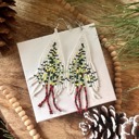  Boho Beaded Christmas Tree Dangle Earrings