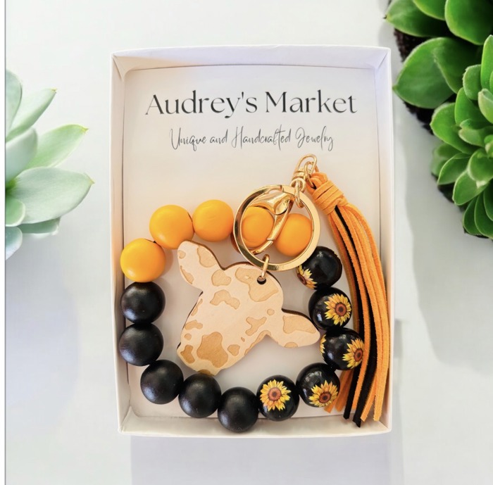 Beaded Wristlet Bangle Keychains - Perfect Stocking Stuffer! 5 Cute Styles