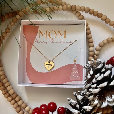 Christmas Gift for Mom Ready to Gift Gold Mama Mom Necklace + FREE GIFT BOX