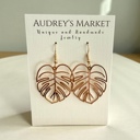  Gold Monstera Plant Lover Earrings 