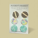 Printed Colorful Clay Earring Stud Packs - Perfect Christmas Stocking Stuffer!