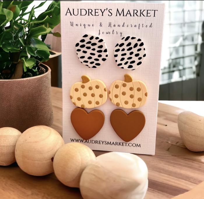 Clay Stud Earrings Autumn Collection