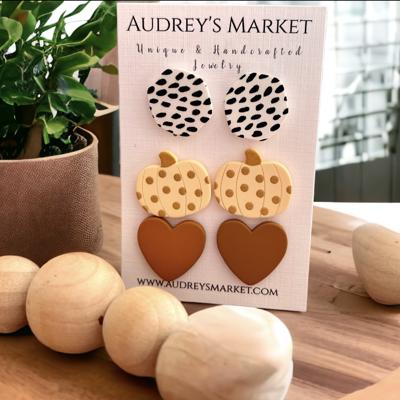 Clay Stud Earrings Autumn Collection