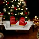  Set of 3 Christmas Tree Wooden Stud Earrings - Reindeer/Mittens/Snowman