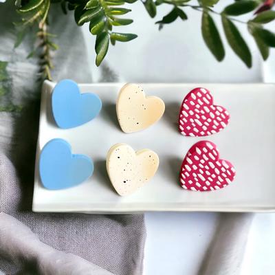 Set of 3 Clay Heart Shaped Everyday Stud Earrings - Perfect Stocking Stuffer!