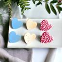  Set of 3 Clay Heart Shaped Everyday Stud Earrings - Perfect Stocking Stuffer!