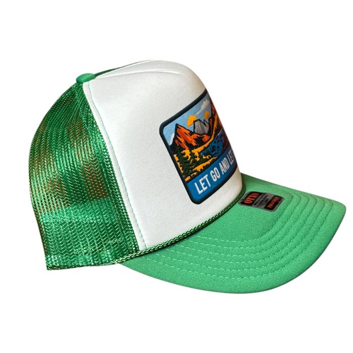 Mountain Scene Trucker Hat, Faith Cap, Let Go and Let God