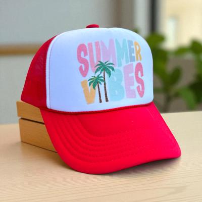 Summers Vibes Trucker Hat, Red Trucker Hat, Pastel Graphic, Retro  Hat for Summer Vacation Pool Days