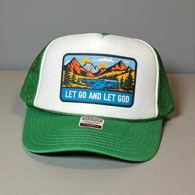 Mountain Scene Trucker Hat, Faith Cap, Let Go and Let God