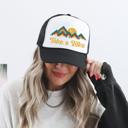  Take a Hike,  Mountain Graphic, Black and White Trucker Hat