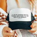  If You're Hanging  On By a Thread, Make Sure It's The Hem Of His Garmet, Matthew 9:20-22, Frayed Patch Mesh Trucker Hat