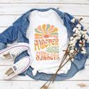  Forever Chasing Sunsets Retro T-Shirts, White