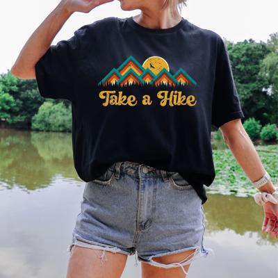 Black Take a Hike Mountain Graphic T-shirt