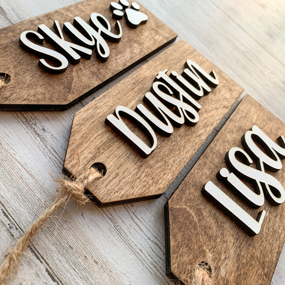 Set of 3 Wooden Stocking Tags