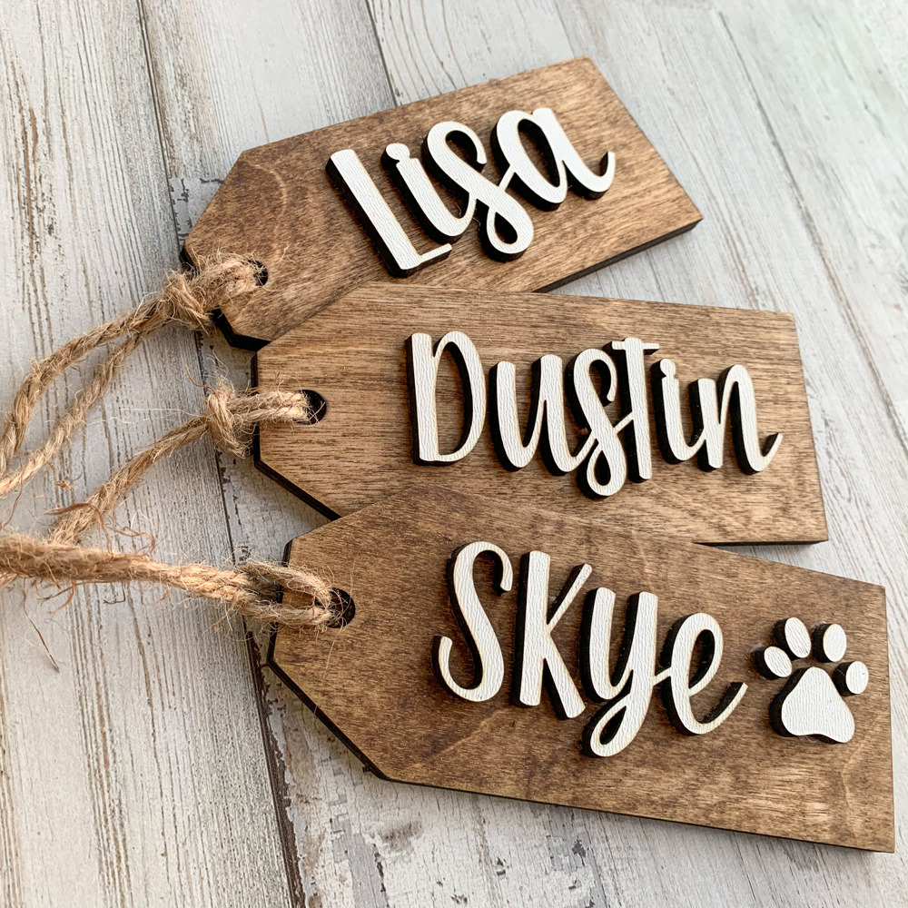 Set of 3 Wooden Stocking Tags