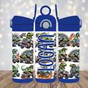  Monster Trucks and Dinosaurs Personalized 12 oz Kids Water Bottle