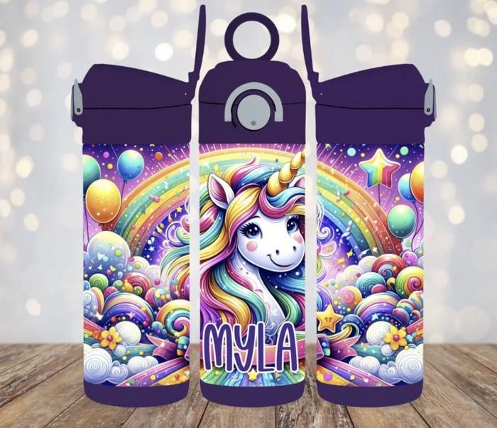 Mystical Mermaid 12oz Flip Top Leak Proof Kids Water Bottle Tumbler