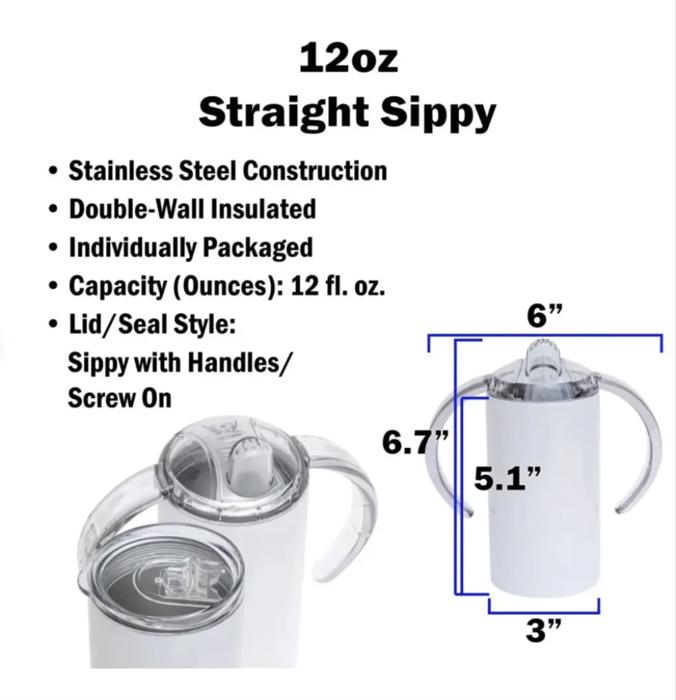 Floral 12 oz Girls Personalized Sippy Cup with 2 Lids and Straw