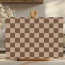  Brown and Tan Checkered 15" x 11" Glass Cutting Board