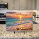  Ocean Beach Sunset 15" x 11" Personalized Tempered Glass Cutting Board