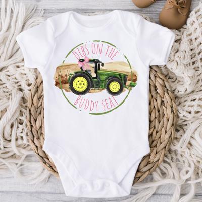 Dibs on the Buddy Seat Baby Bodysuits