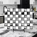  Black and White 15" x 11" Tempered Glass Kitchen Cutting Board