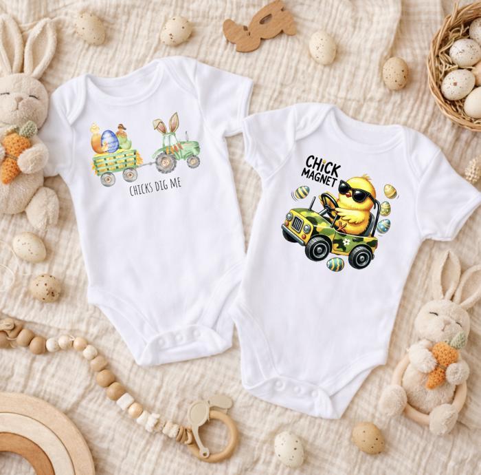 Chicks Dig Me Easter Baby Boy Bodysuit