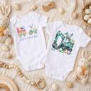  Easter Baby Boy Bodysuits, Tractor and Dozer
