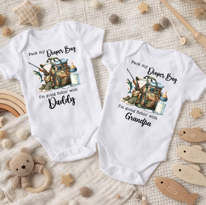 Pack my Diaper Bag Going Fishing Baby Bodysuit