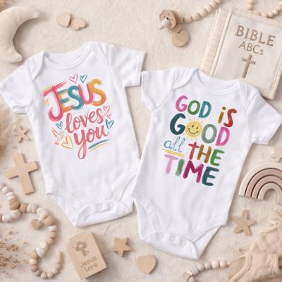 Jesus Loves You, God is Good Baby Bodysuit
