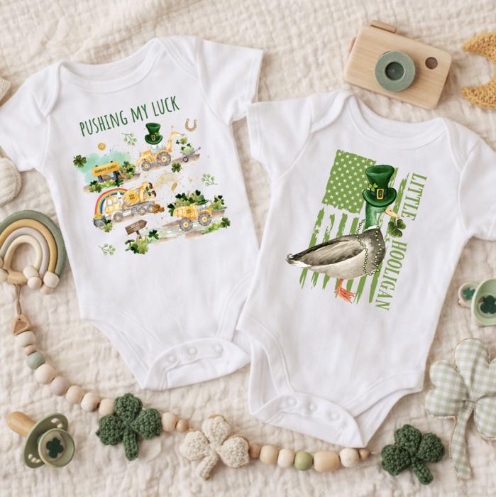 St Patrick's Day Pushing My Luck, Little Hooligan Baby Bodysuit