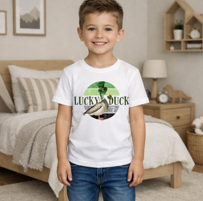 Lucky Duck Mallard St Patrick's Day Boys Tee Shirt