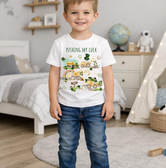 Pushing my Luck Construction St Patrick's Day Boys Tee Shirt