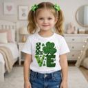  LOVE Faux Yarn St Patrick's Day Girls Tee Shirt