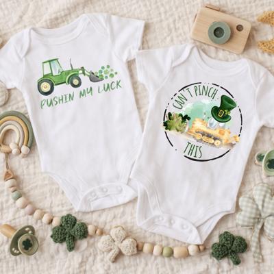 St Patrick's Day Tractor Baby Bodysuit, Can't Pinch This