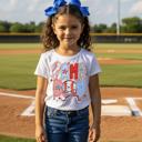  Game Day Coquette Bow Girls Baseball Tee Shirt