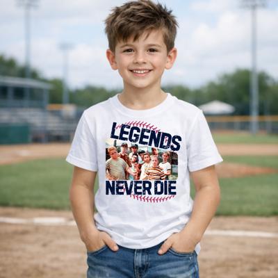 Legends Never Die Kids Baseball Tee Shirt