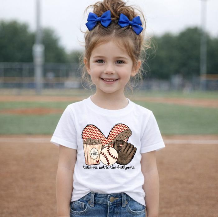 Take me out to the Ballgame Girls Tee Shirt