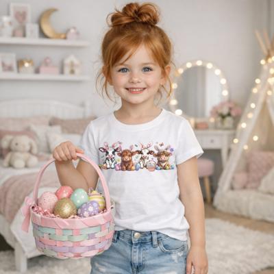 Easter Cows Girls Tee Shirt