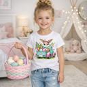  Bunny and Green Truck Girls Easter Tee Shirt