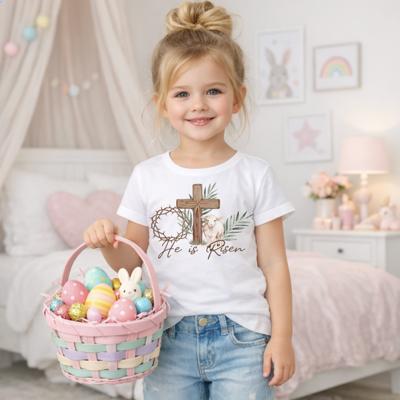 He is Risen Girls Christian Easter Tee Shirt