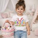  Easter Faux Yarn Bunny Girls Tee Shirt