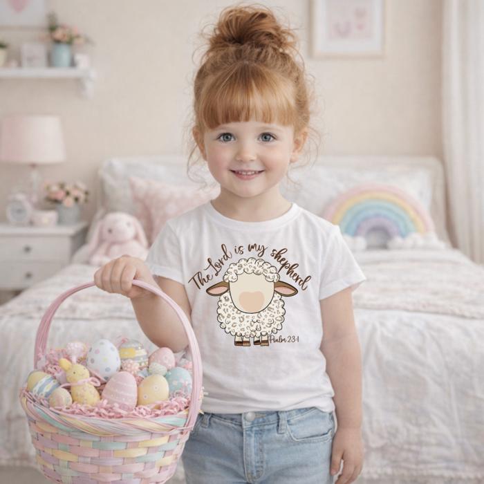 The Lord is my Shepherd Girls Christian Easter Tee Shirt