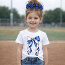  Baseball Coquette Bow Girls Tee Shirt